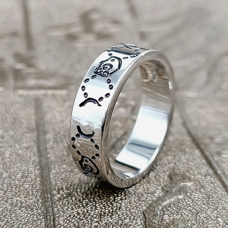 

2021 Fashion 925 sterling silver skull band rings 6mm for mens and women Luxury Party promise championship jewelry lovers gift
