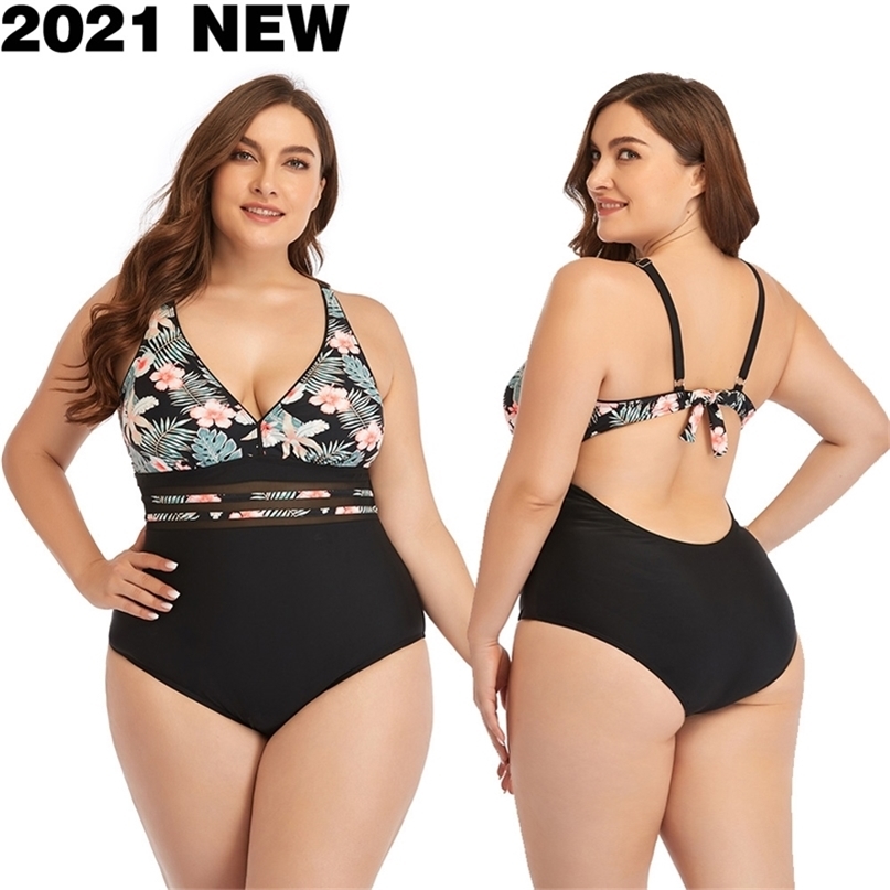 

Women Swimsuit Plus Size Push Up Swimwear Large Big Plussize Swimming Suits Beachwear Bathing For Famale 210702, 03725-4