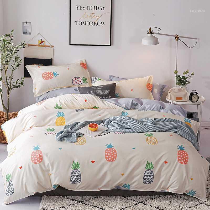 

Bedding Sets .WENSD Twin Full  King Super Size Cotton Bed Sheet Set Winter Soft 3d Pineapple Duvet Cover