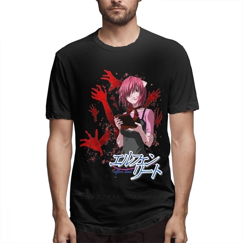 

Cool Design Elfen Lied Anime T Shirt High-Q Print Camiseta 100% Cotton Big Size Homme Tee Guys Punk Designer Streetwear 210420, White;black
