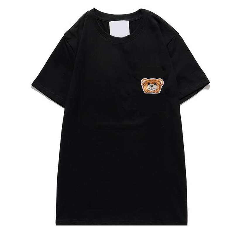 

Fashion Summer Men's T-shirts High Quality T Shirt Women Bear Print Casual Couples Tees Streetwear Men Tee Shirts Tops Clothing, Pink