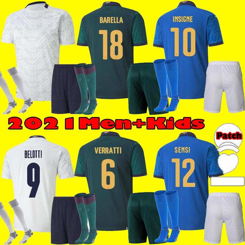 

ITALY soccer Jersey 2021 BARELLA SENSI INSIGNE 21 22 Renaissance CHIELLINI BERNARDESCHI football shirts men + kids kit uniforms