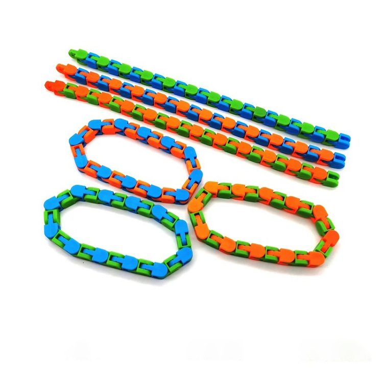 

Decompression Toy 24 Wacky Tracks Snap and Click Fidget Toys Snake Puzzles for Kids Stress Relief M3627