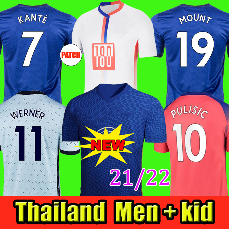 

2122 CFC soccer jersey KANTE WERNER ABRAHAM ZIYECH LAMPARD ODOI JORGINHO PULISIC 2021 GIROUD WILLAN football shirt men + kids kit set, Black;yellow
