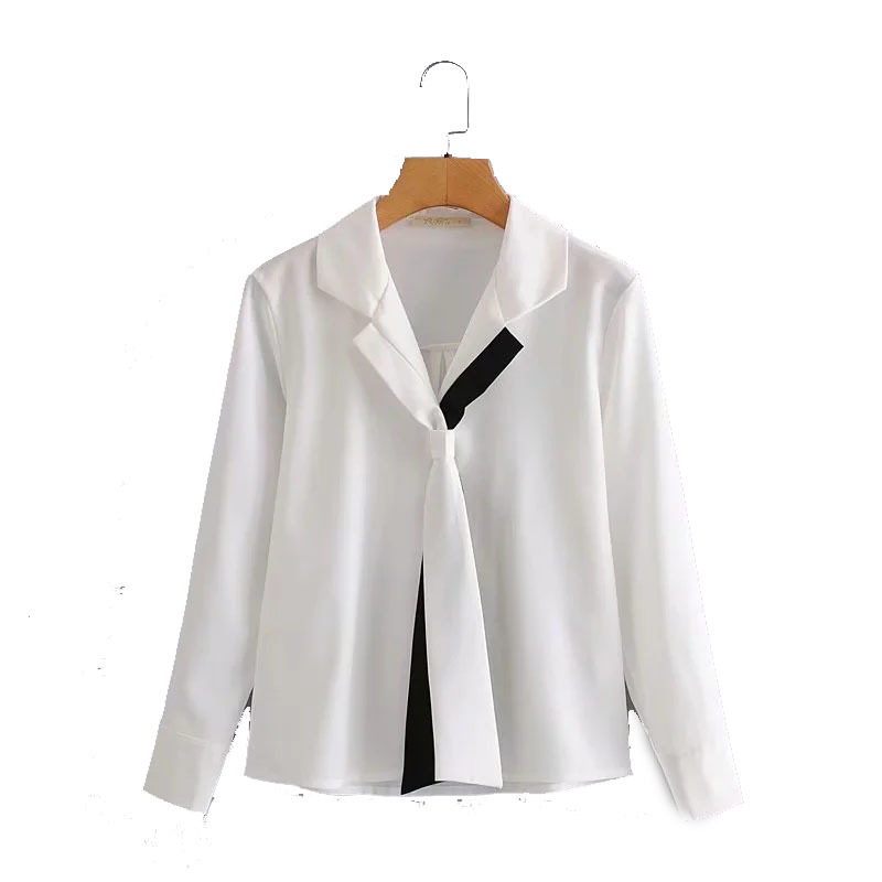 

Autumn Fashion Button Up Sense Of Design Shirt Vintage Blouse Women Lady Long Sleeves Female Loose Street Shirts 210520, White