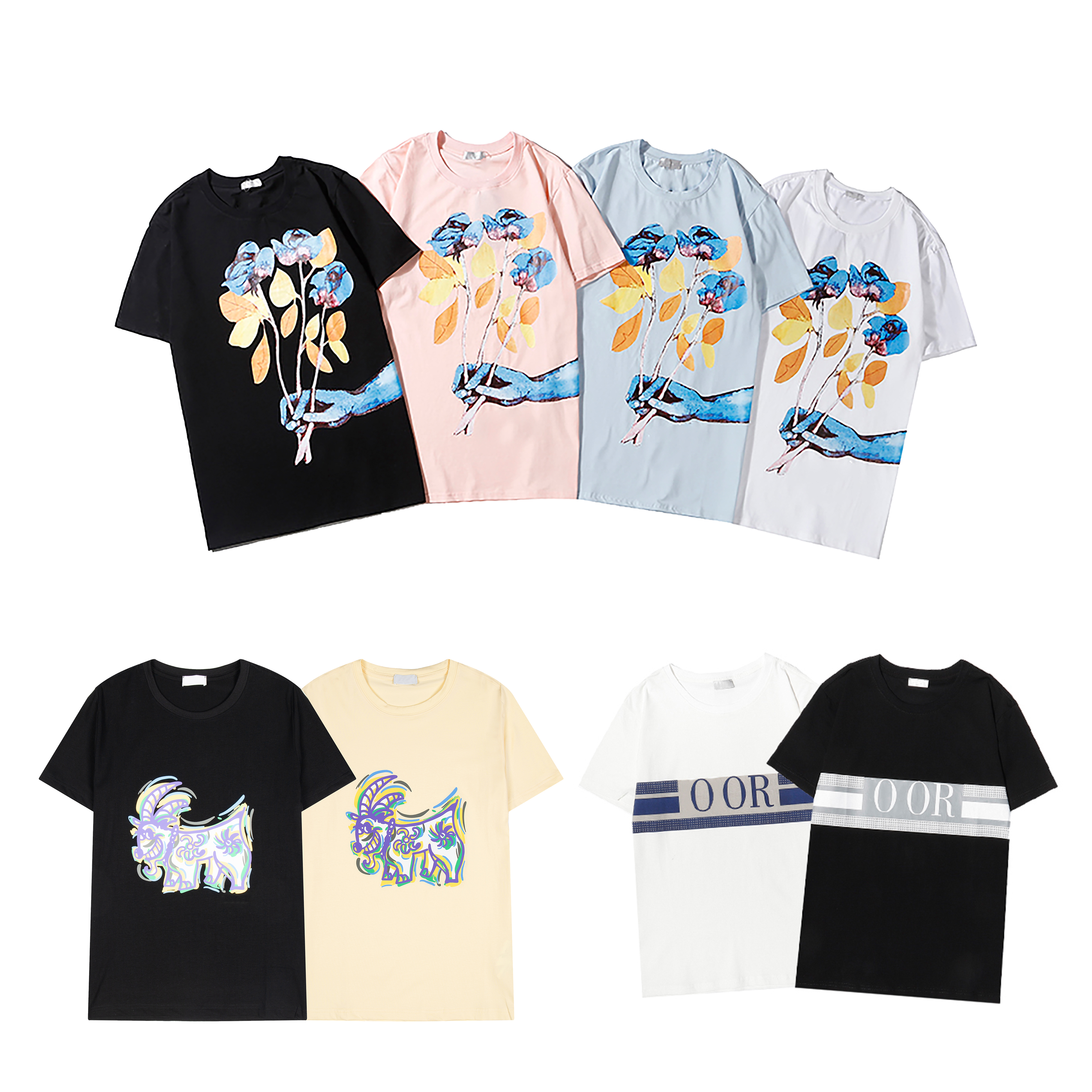 

21SS Fashion Men T-Shirt Summer Mans Womens Designer Good Quality Short Sleeve Hip Hop Tee Mens Tees Couples Classic Print T-Shirts Size S-XXL, White;black
