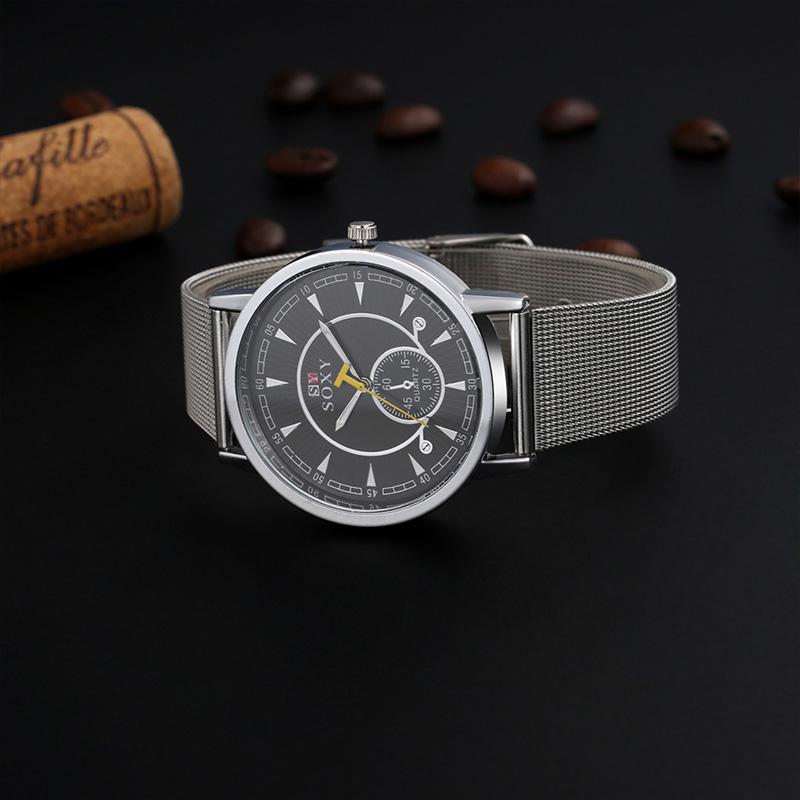 

Wristwatches SOXY Full Steel Quartz Watch For Male Fashion Sport Watches Men Wrist Hour Clock Relogio Masculino 2021, Silver