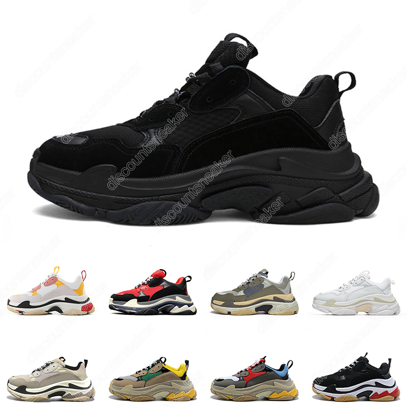 

36-45 Triple S Sneaker All Black 17FW Platform Casual Shoes men women White Blue Red Green Yellow Bred mens trainer Sneakers, Item # 10