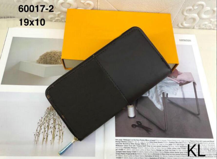 

Fashion Mens brown Zipper zippy Wallet Vertical Long fashion Wallet Women Clutch Wallets Leather Designer Purse Card Holder no Box, Brown flower