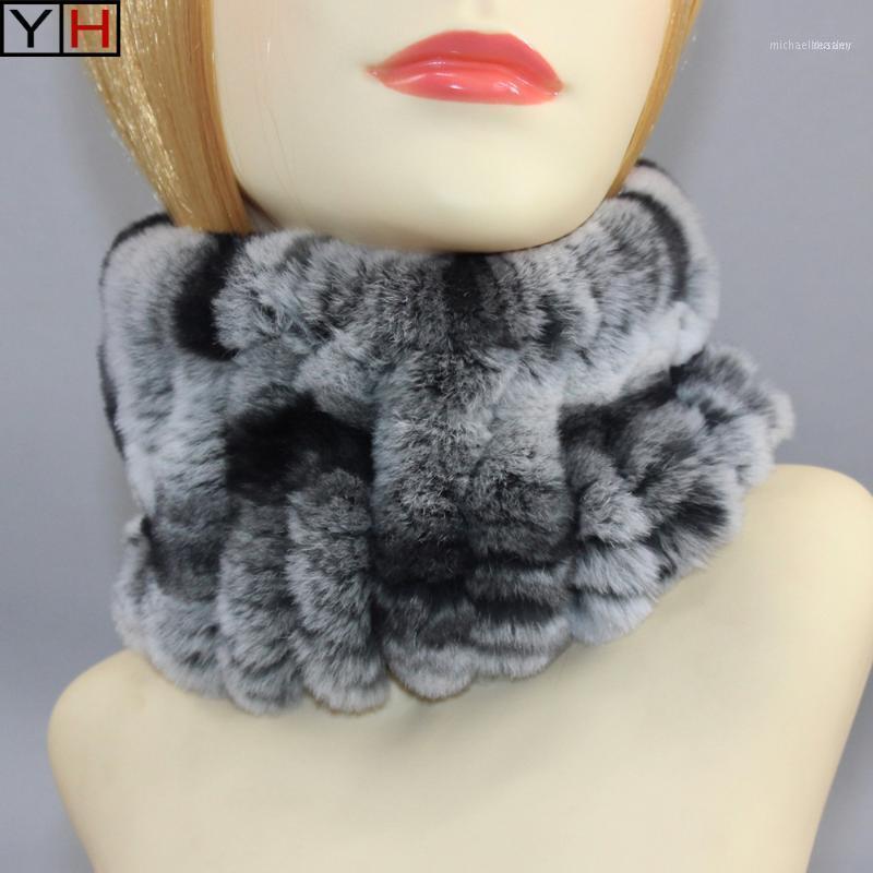 

Sell Handmade Stretch Rex Fur Scarf Winter Women Knit Genuine Headbands Girls Natural Ring Scarves1