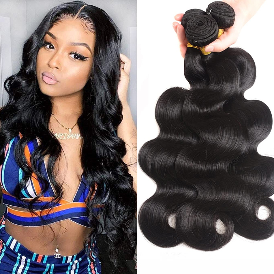 

Straight Human Hair Bundles 1/3/4 Pcs/Lot Sew In Extensions Natural Black 8-30 inch