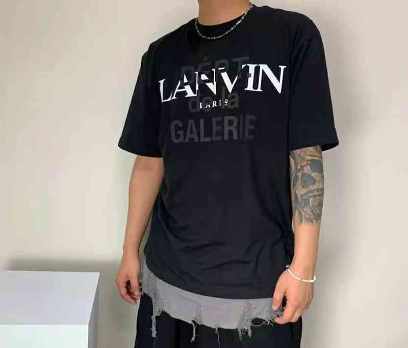 

High version Dept. x Lanvin basic print short sleeve Unisex T-shirt, Black