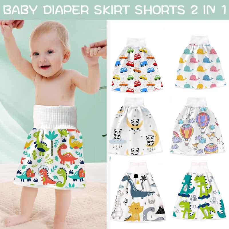 

Cloth Diapers 2 In 1 Comfy Infants Baby Diaper Skirt Pure Cotton High Waist Waterproof Washable Shorts Toddler Potty Training Nappy Pants 0-