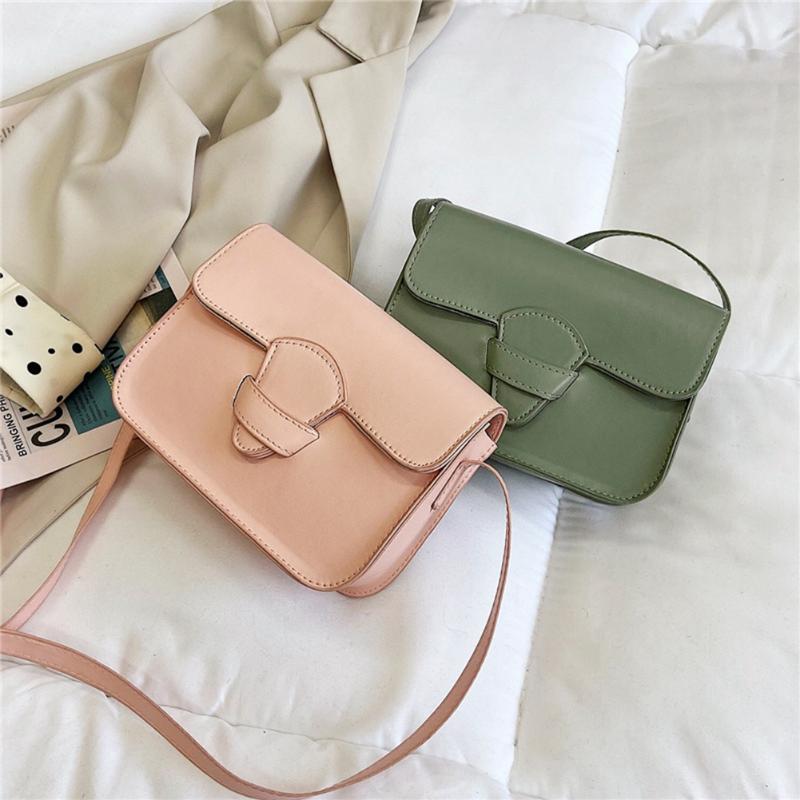 

Evening Bags Fashion Women Handbags Solid Color PU Leather Shoulder Crossbody Messenger Bag Vintage Pure Flap Handbag Purse