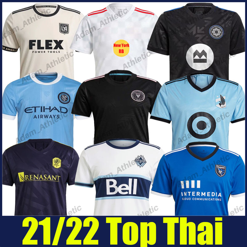 

Los Angeles FC Inter Miami soccer jerseys 2021 2022 Montreal Impact Minnesota United football jersey San Jose quakes Nashville Vancouver Whi, Black;yellow