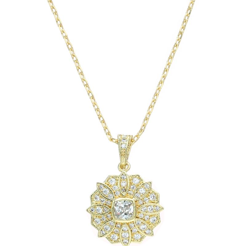 

Pendant Necklaces L'amour&ma Luxury Flower For Women Multicolor Crystal Shiny Wedding Jewelry Bridesmaid Gifts, Silver