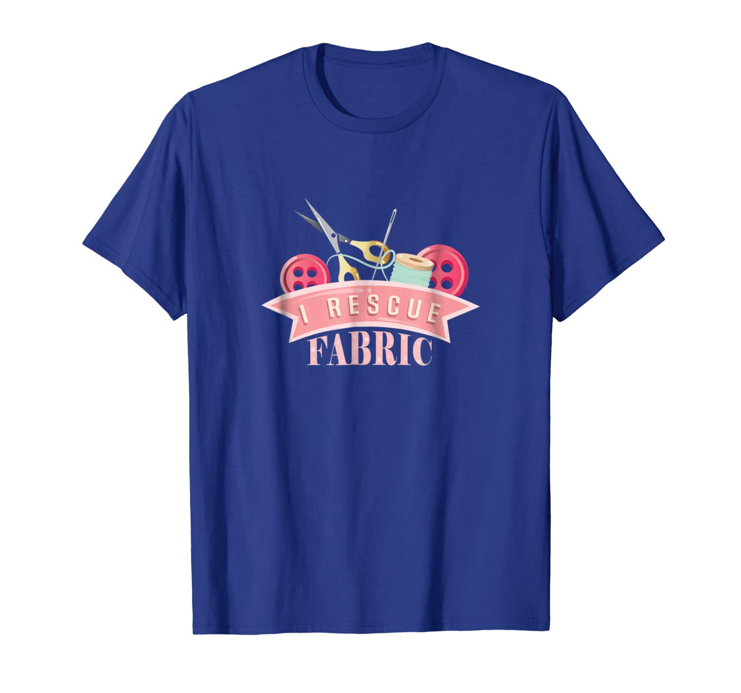 

i rescue fabric sewing stitches funny t-shirt, White;black