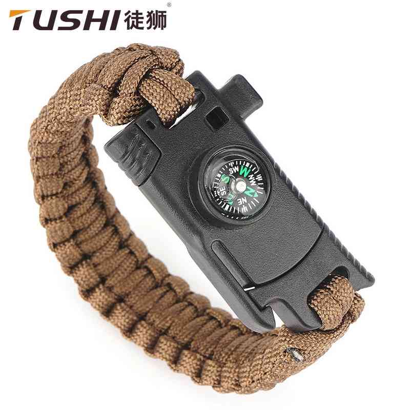 

Flint compass survival umbrella rope bracelet mountaineering life-saving emergency outdoor multifunctional Bracelet