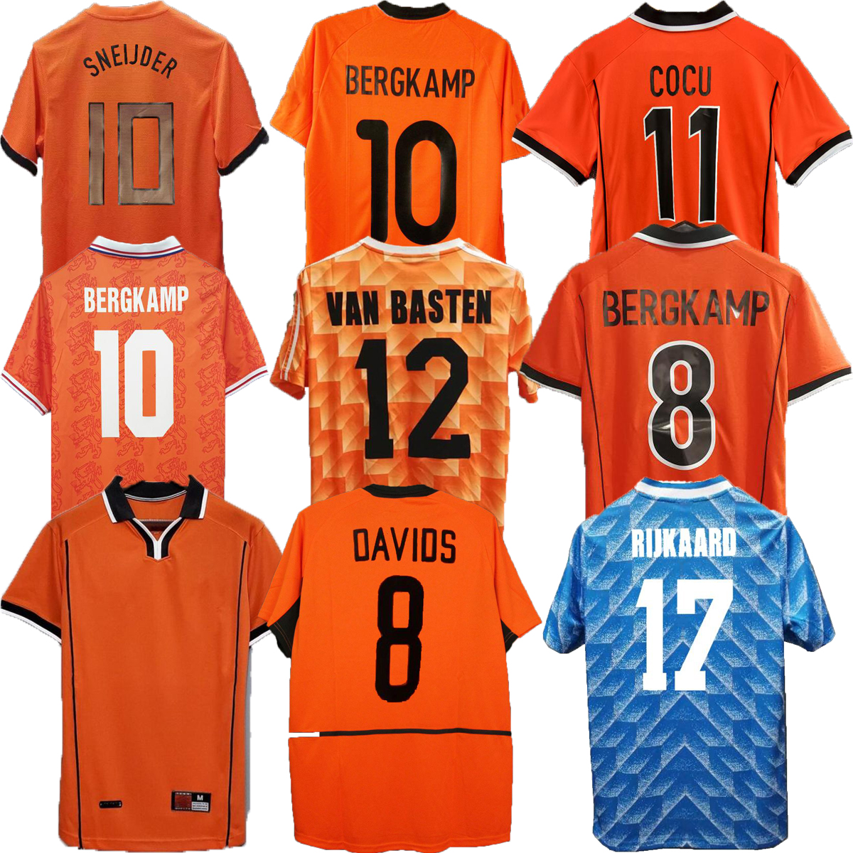 

1988 Netherlands Retro Soccer Jersey home away 2012 Van Basten 2000 2002 1994 Holland BERGKAMP 1996 Gullit Rijkaard DAVIDS football shirts, Red