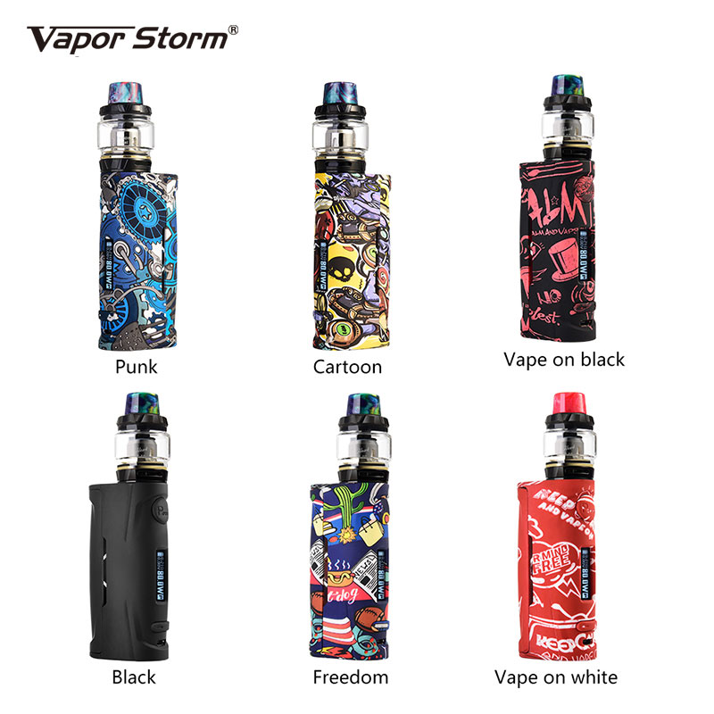 

Original Vapor Storm Pum Baby Hawk Starter Kit with 80W TC VW Box Mod 6ml Mesh Coils Atomizer Tank Electronic E Cigarette VStorm Eco Pro Vape Vaporizer, Mixed colors