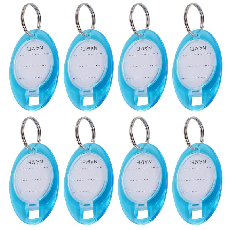 

Keychains 50pcs Oval Key Chain With Label Window Classifing Tag Identifying Tags
