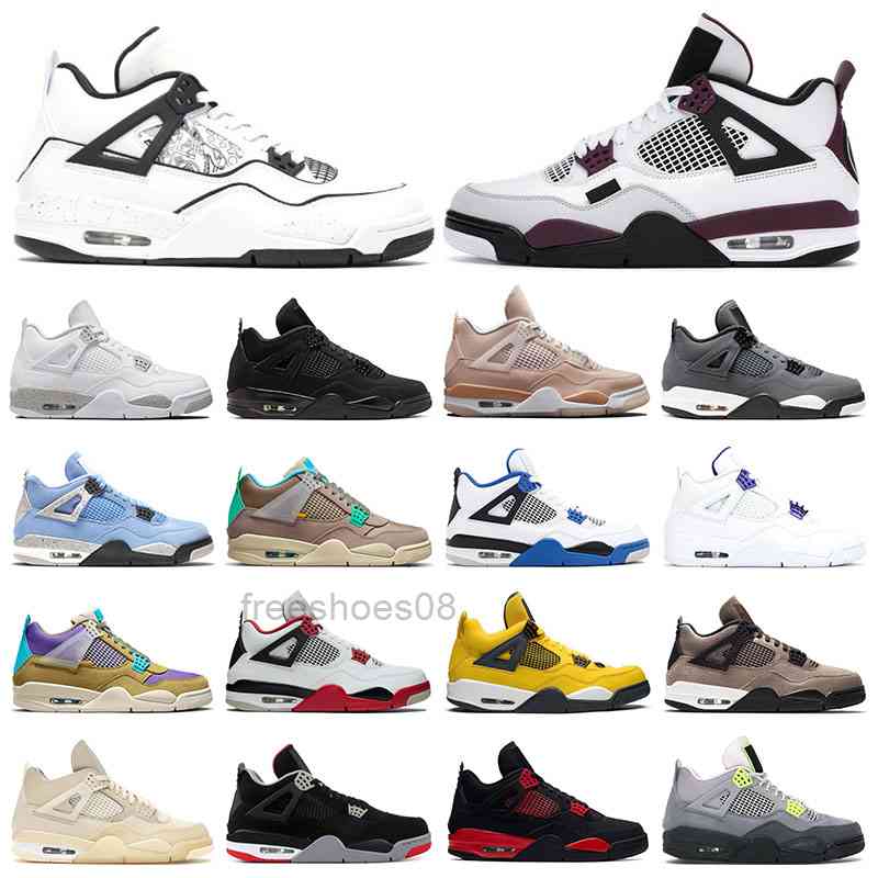 

air mens sneakers basketball shoes 4s aj 4 White Oreo University Blue black cat Fire red Purple Metallic cement DIY Cactus jack