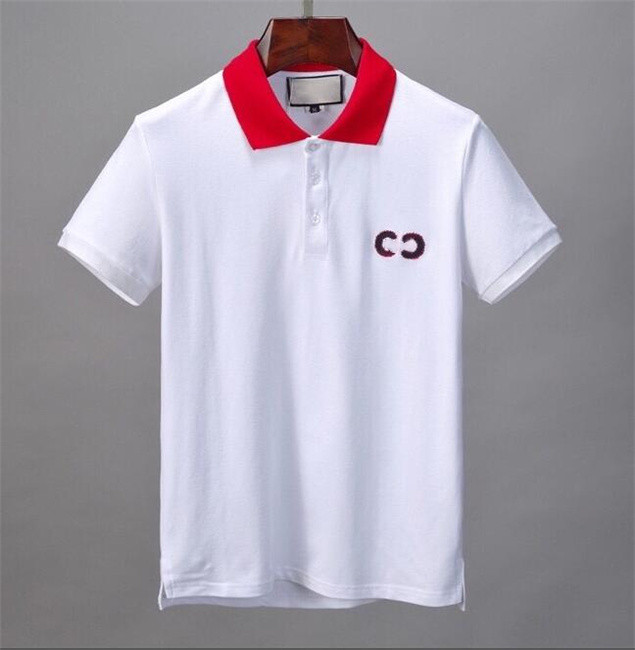 

21ss Italy Brand designer polo shirt Luxury t shirts snake bee floral embroidery mens polos High street fashion stripe print menpolo T-shirt #0130 lapel, Black