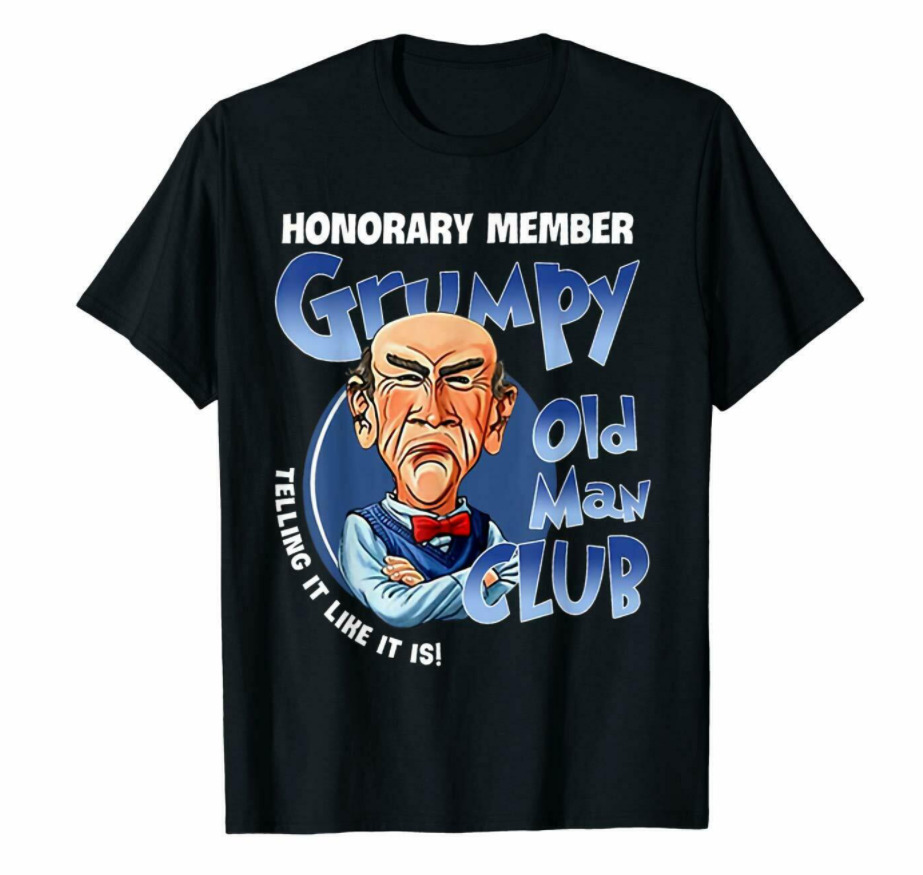 

R1 Honorary Member Grumpy Old Men Club Telling It Like It Is Black T-Shirt S-6XL, White;black
