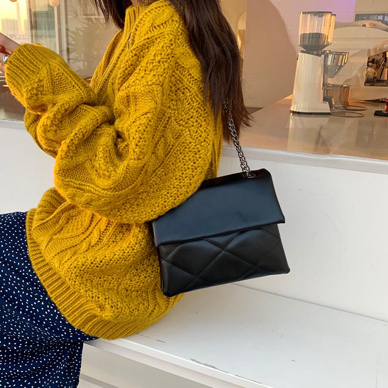 

Soft Leather Chain Crossbody Bags For Women 2021 Vintage Flap Shoulder Bag Messenger Ladies Purse And Handbag Cross Body, Black