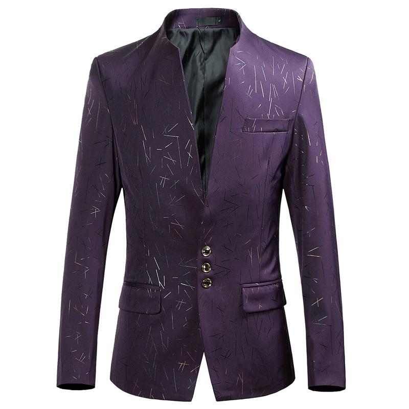 

Men's Suits & Blazers MYAZHOU 2022 High-End Quality Brand Slim Plus Size Chinese Style Three-button Single-breasted Purple Jacket, White;black