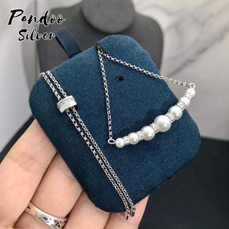 

Chains Fashion Sterling Silver Original 1:1 Copy,2021 DAINTY PEARL ADJUSTABLE NECKLACE For Women Jewelry Luxury Gift With Logo