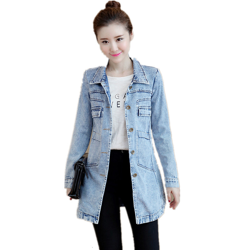 

women's jackets clothing spring and autumn new product trend denim windbreaker jacket girl body single breasted multi-pocket casua, Black;brown
