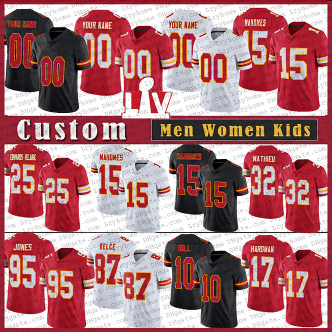 

15 Patrick Mahomes 10 Tyreek Hill Men Women Kids Custom Football Jerseys 87 Travis Kelce Tyrann Mathieu Kansas Clyde Edwards-Helaire City Chief Tony Gonzalez, My store(lzyhome)