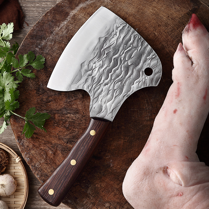 

XITUO Forged Steel Kitchen Knife Cutting Chopped Ribs Fish Slice Chop Chicken Chef Dedicated Knives Natural Wenge Wood
