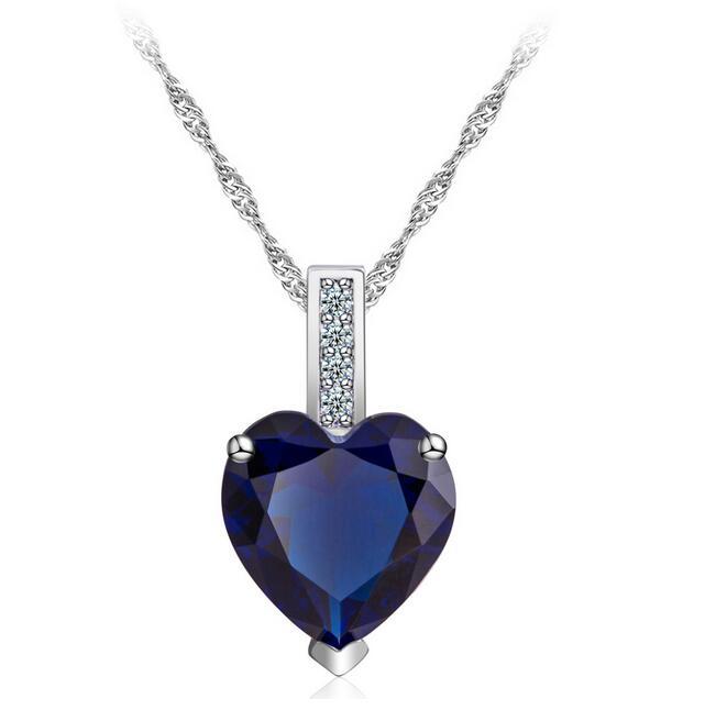 Pendant Necklaces White Gold Zirconia Heart Necklace Jewelry Valentin&#039;s Day Gifts-image-706606298