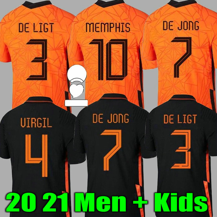 

MEMPHIS VIRGIL 2021 Netherlands soccer shirt DE JONG Holland DE LIGT STROOTMAN VAN DIJK 2022 football jersey Adult men + kids kit, Away adult