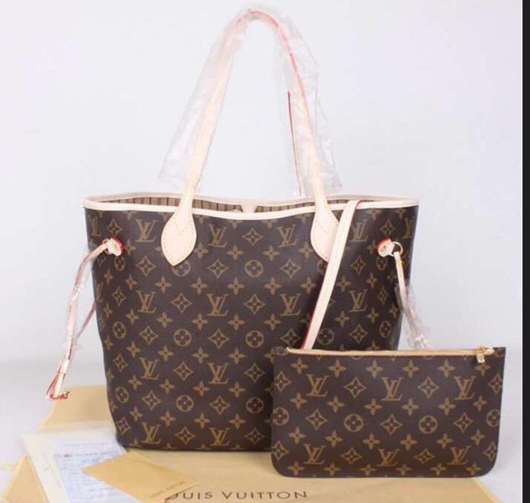 

1-10 LV LOUIS 1 VITTON women leather handbags ladies totes 2 piece set shopping bag+wallet lady shoulder Crossbody bags