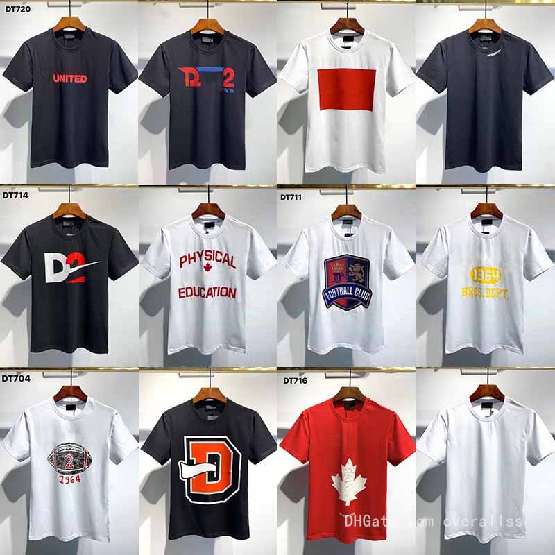 

D2 Fashion Designer Tee Letter Printed Short Sleeve T-shirt for Men Women, Loose Casual Top in Spring Summer Maple Leaf Pattern, I need see other product