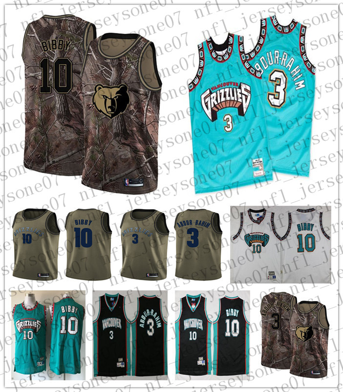 

2021 Custom Mens women youth Grizzliess 10 Bibby 3 Shareef Abdur-Rahim green white black Throwback Basketball jersey