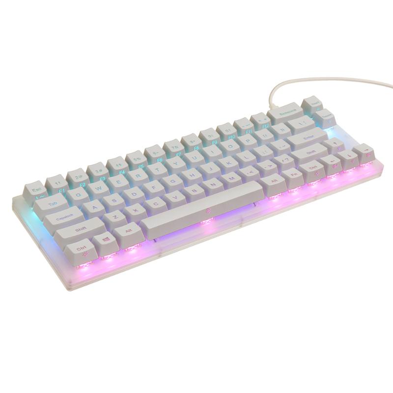 

Keyboards Gamakay K66 Keys Swappable Mechanical Gaming Keyboard Tyce-C Wired RGB Backlit Gateron Switch Crystalline Base