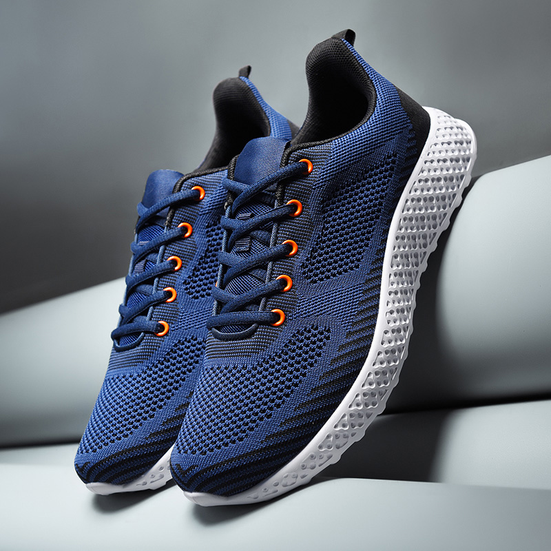 

Top Fashion Sneakers Women Mens Running Shoes Breathable Knitted Fabric Lace Up Athletic Trainers Size Eur 38-46 Code: LX18-0507