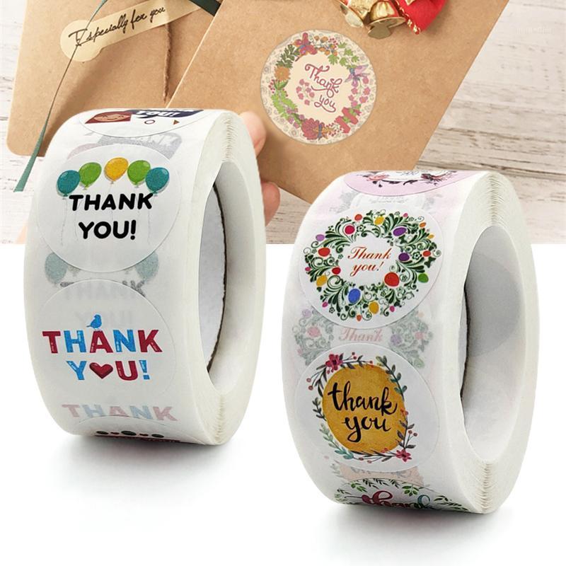 

Gift Wrap Floral Thank You Stickers Roll 500-Count Round For Wedding Birthday Party Favors Holiday Celebration Decor F2