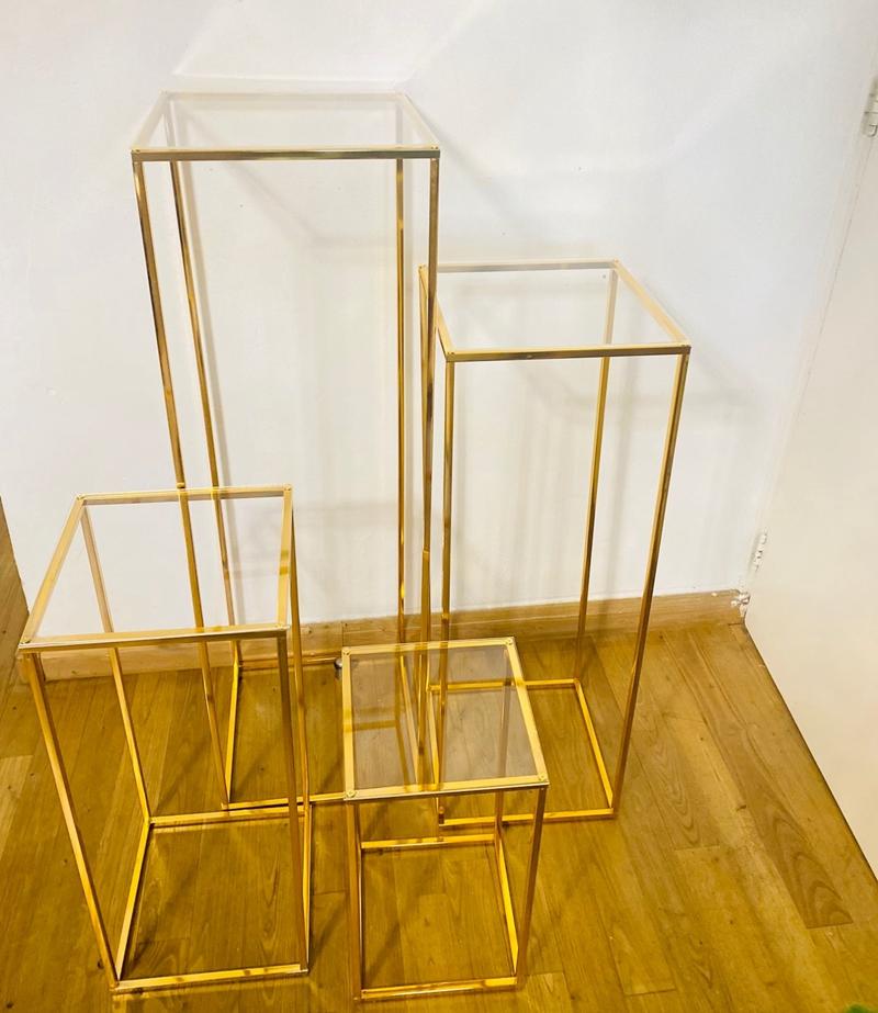 

Party Decoration Wedding Arch Gold-Plated Geometric Flower Stand Home Shiny Metal Iron Rectangle Square Frame Backdrop