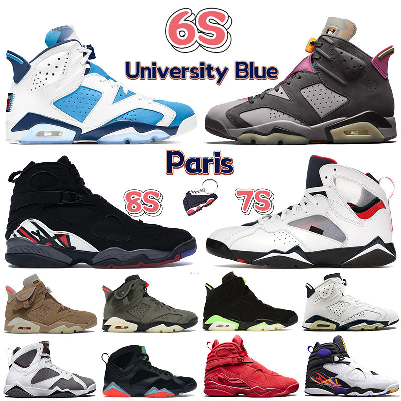 

2021 University Blue 6 6s men basketball shoes 7 7s bordeaux electric green DMP UNC paris olympic 8 8s playoffs aqua mens sneakers, 01 6s university blue