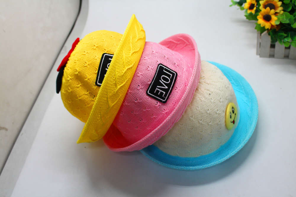 

Sun hat for children summer sunshade travel children's baby flannel cap, Yellow