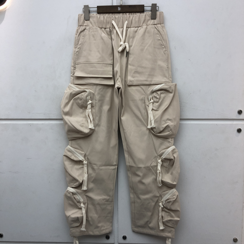 

2021ss Pocket Cargo Pants Men Women Joggers Drawstring Sweatpants Trousers, Black