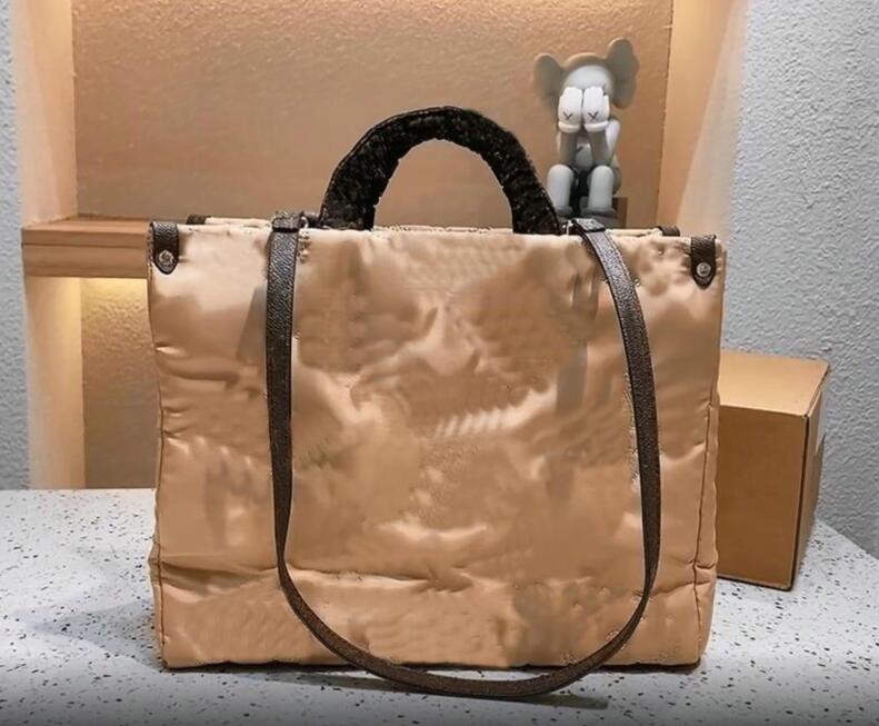 

2022 Famous Autumn winter Shopping Bag crossbody bags ONTHEGO Handbags Embroidered book tote Handbag embossed Totes High Quality Handbag, Light brown