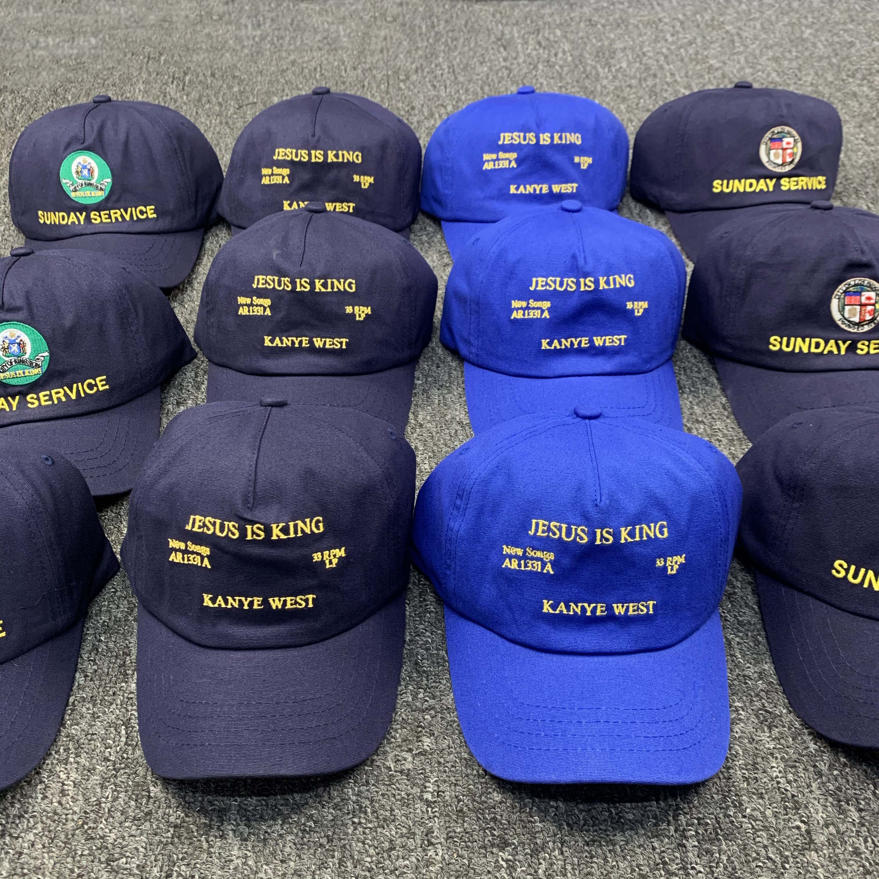 

Kanye West jets is king album peripheral limited baseball duck tongue sports hat, Blue;gray