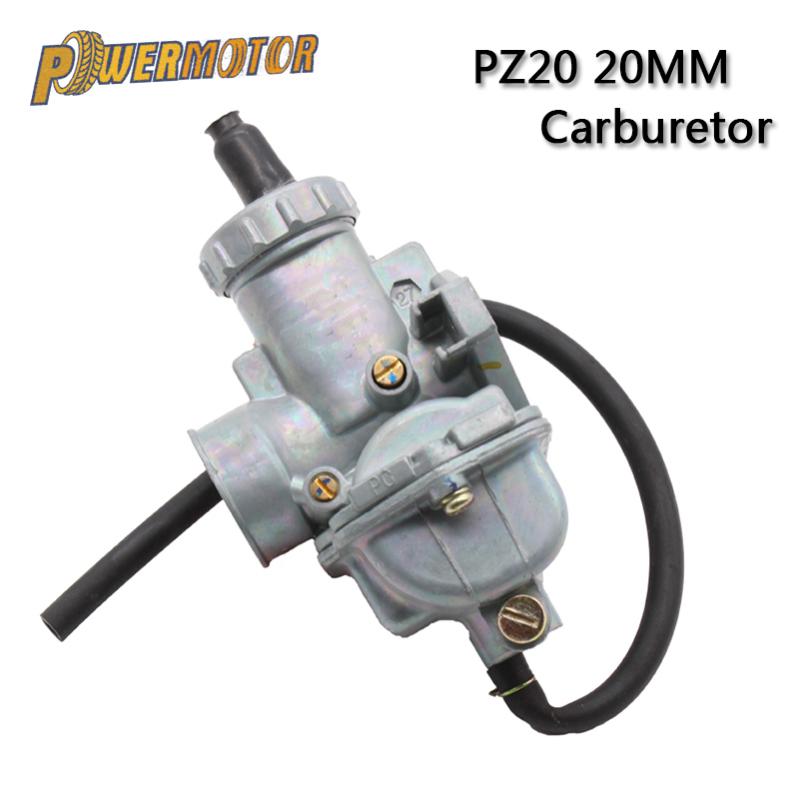 

Motorcycle Fuel System PowerMotor PZ20 20mm Carburetor Carb For 50cc 70cc 90cc 110cc 125cc 135 Kazuma ATV Quad Go Karts Moped SUNL HK110