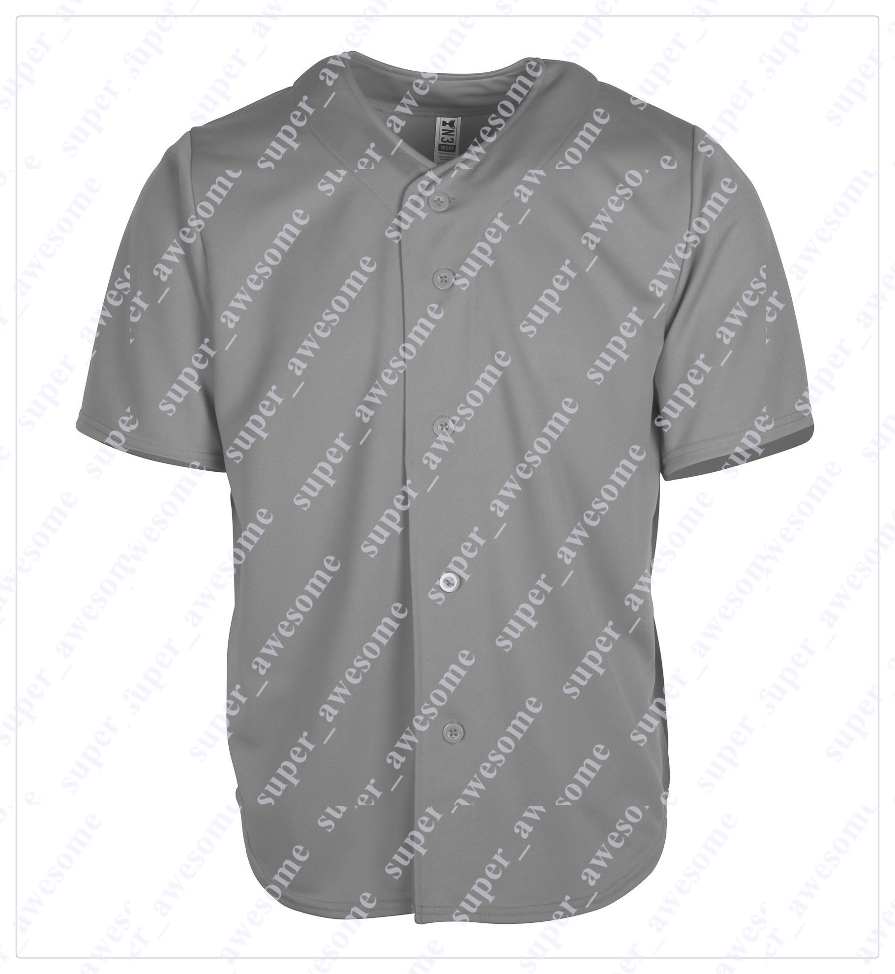 

CUSTOM Blank Baseball Jersey 20210623daoqi2 0001, Gray 1988